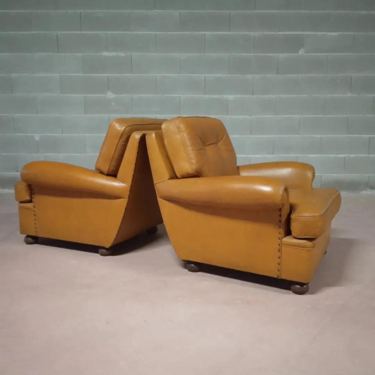 POLTRONE IN VERA PELLE ANNI '70/'80