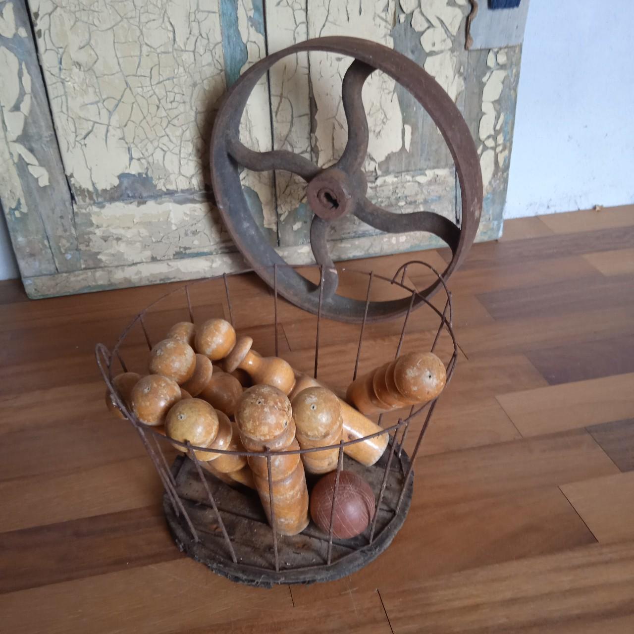 SET BIRILLI VINTAGE IN LEGNO - COMPLETO CON BOCCIA