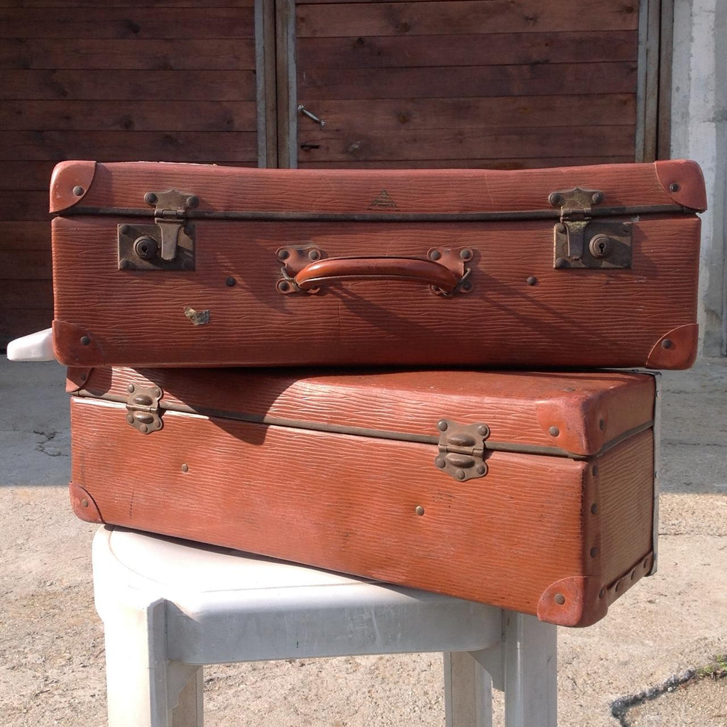 COPPIA VALIGIE VINTAGE IN CARTONE ANNI ’50/’60 – ORIGINALI
