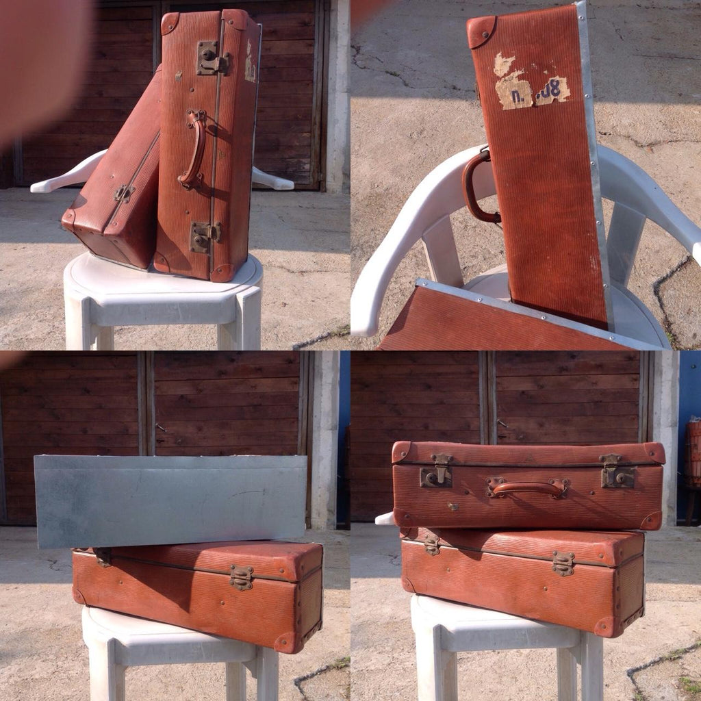 COPPIA VALIGIE VINTAGE IN CARTONE ANNI ’50/’60 – ORIGINALI