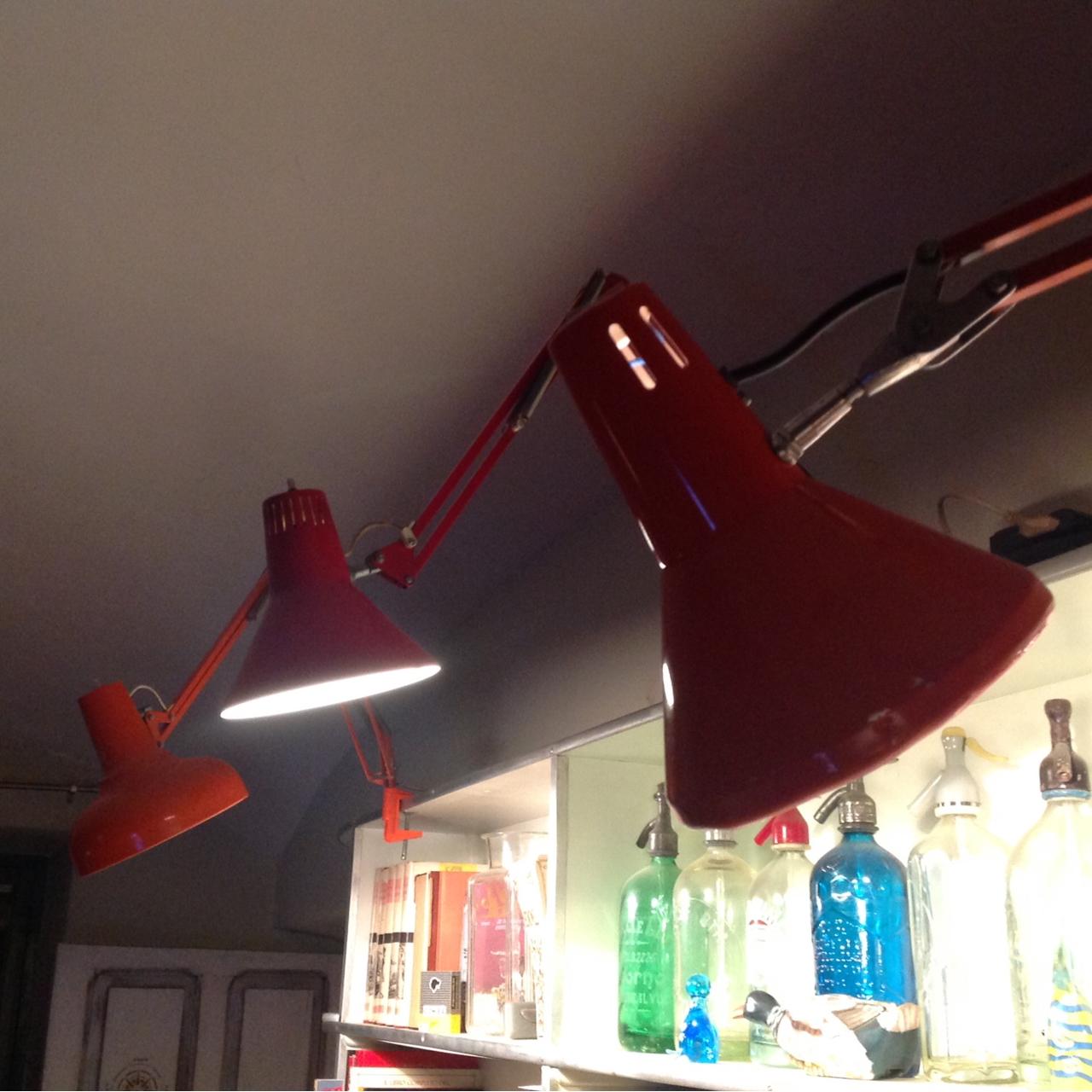 SET LAMPADE INDUSTRIAL VINTAGE ARANCIONI