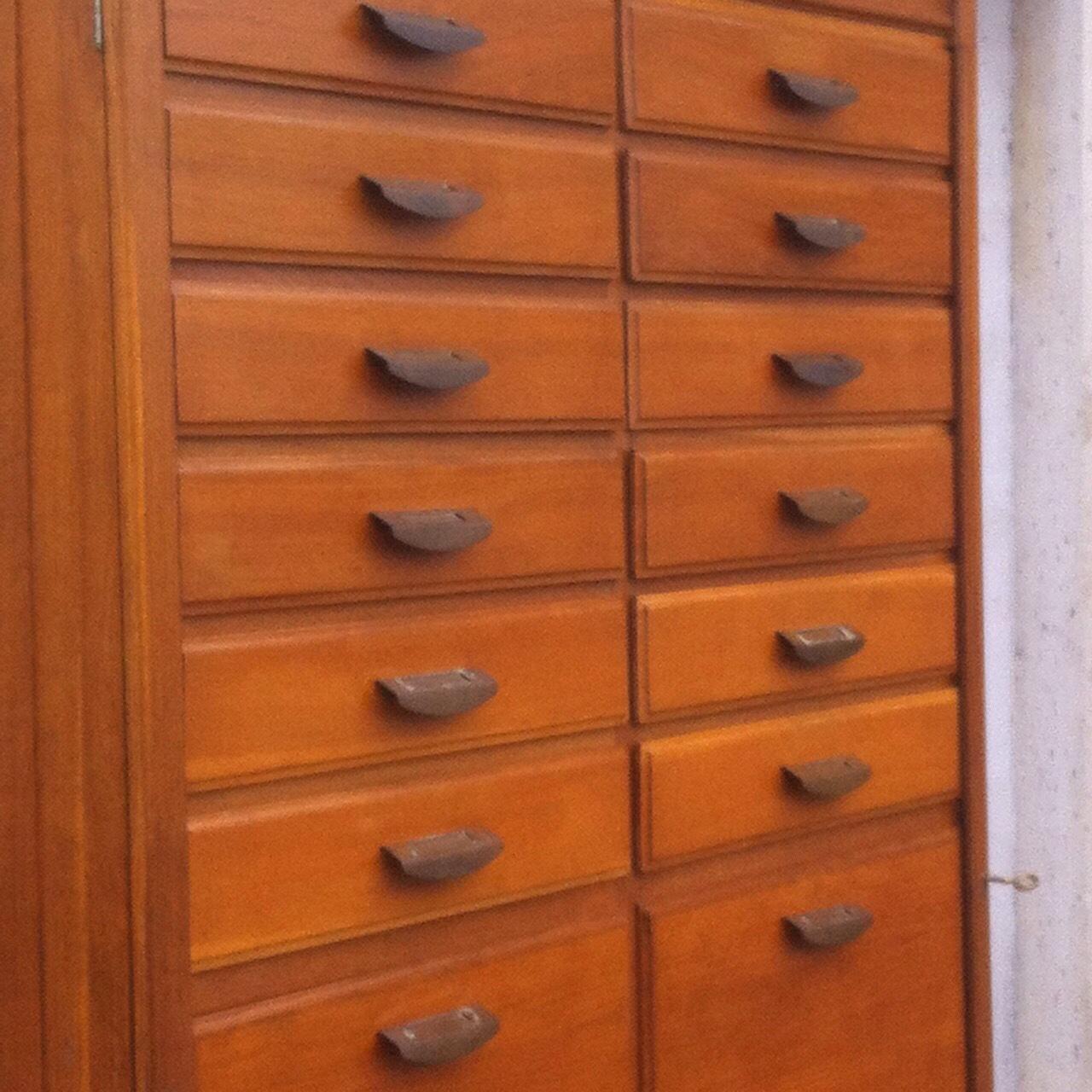 SCHEDARIO TECNICO VINTAGE ANNI '50 IN ROVERE
