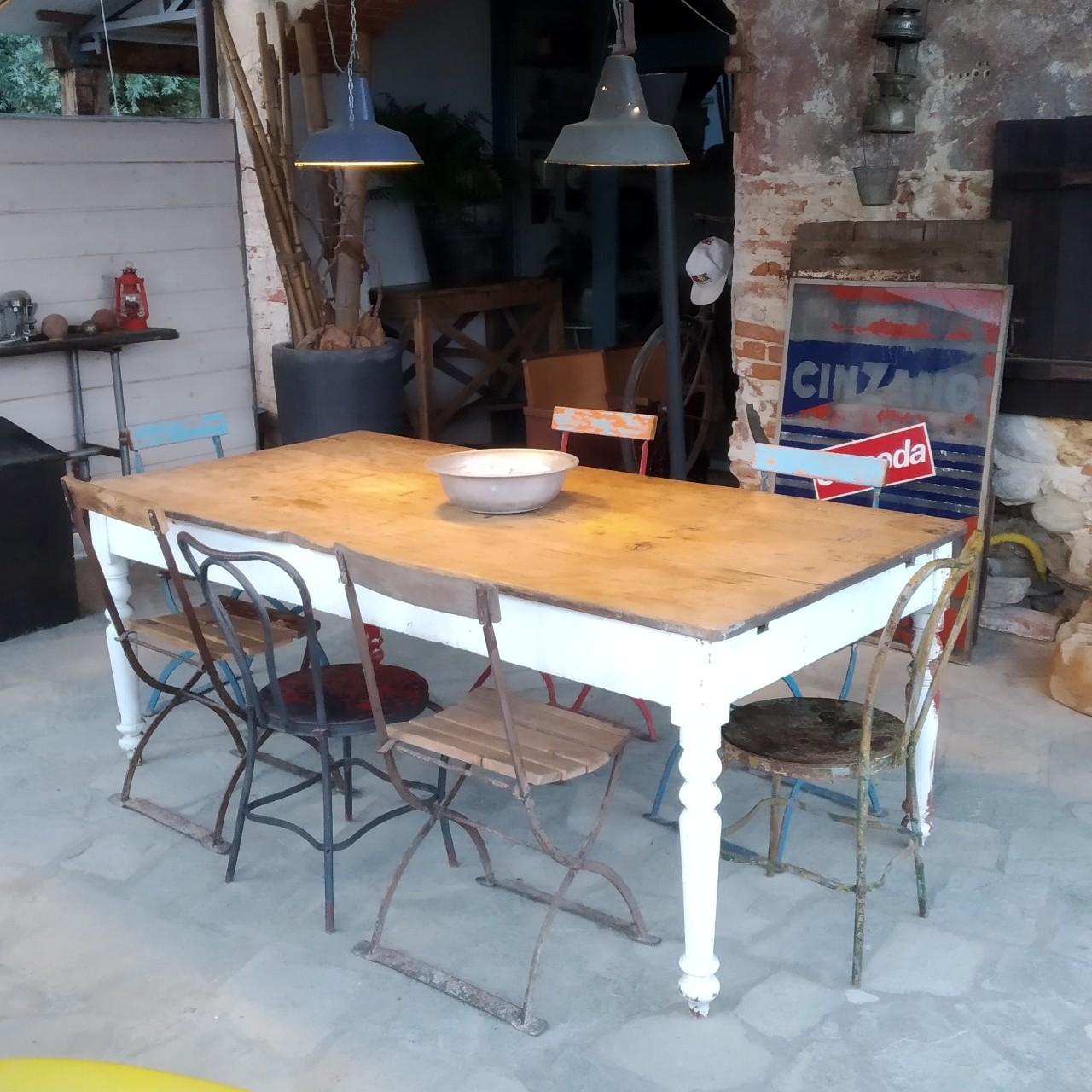GRANDE TAVOLO RUSTICO ANTICO IN LEGNO MASSELLO