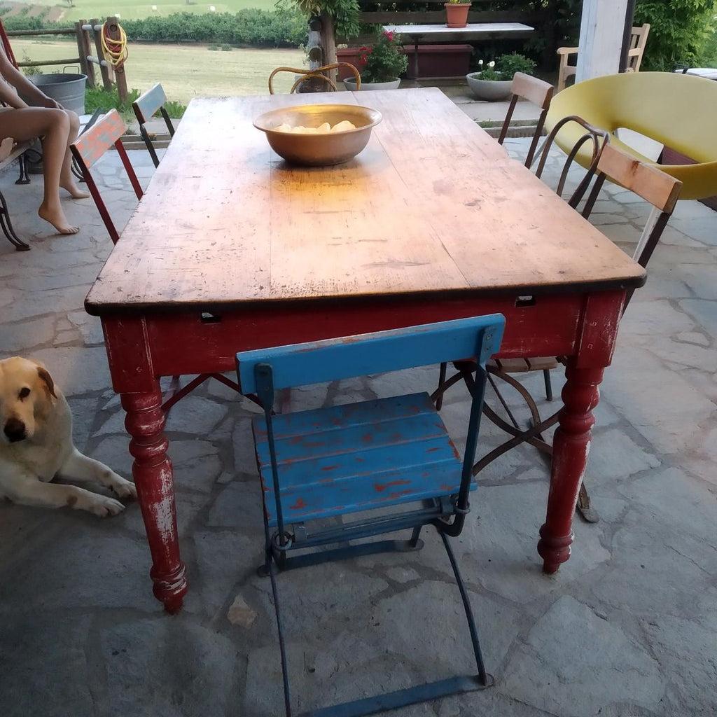 GRANDE TAVOLO RUSTICO ANTICO IN LEGNO MASSELLO